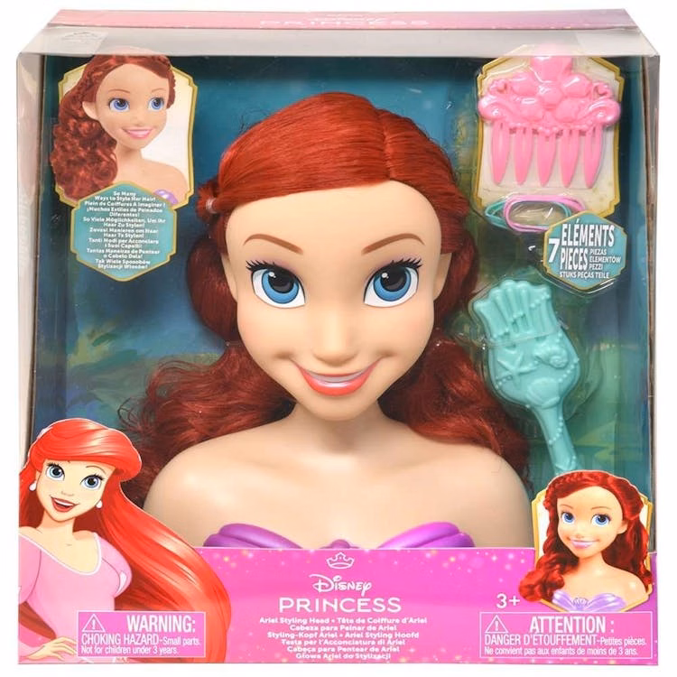 Disney Princess Ariel Styling Head with Accessories 9.5" x 4.5" x 10.2"