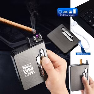10 Stick Automatic Cigarette Case With X Lightning Lighter