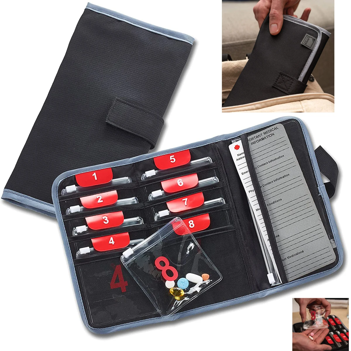 9 Slot Folding Pill Organizer 1