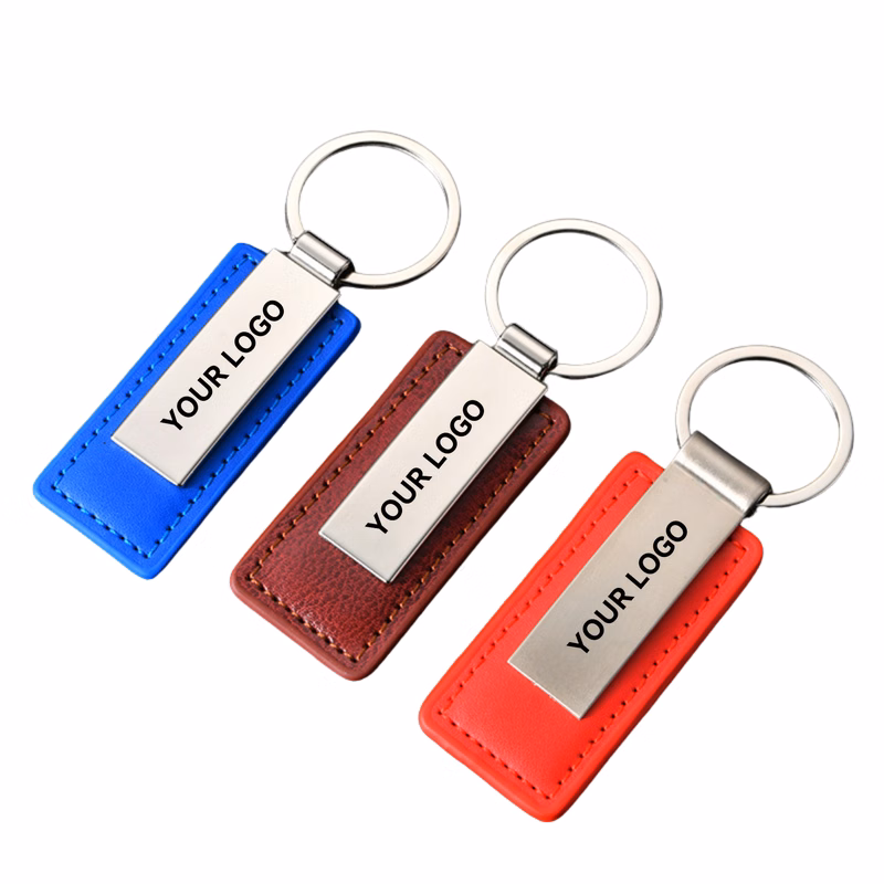 Stylish Metal and Leather Car Keychain