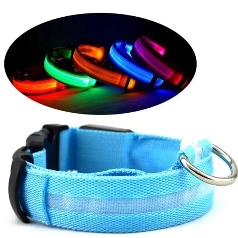 Adjustable Light Up Safety Nylon pets Collars 1