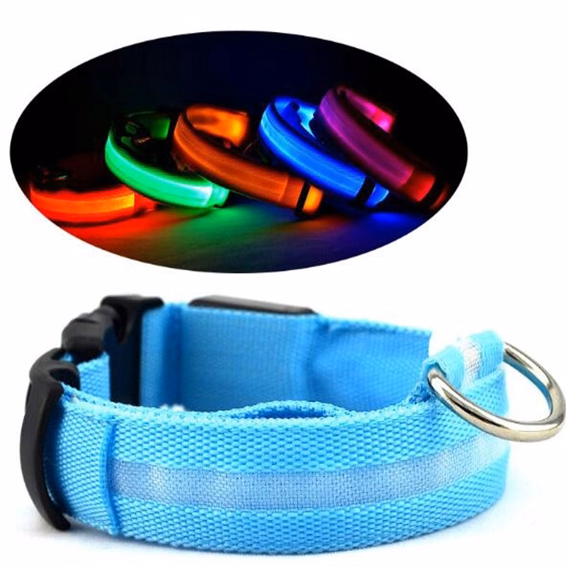 Adjustable Light Up Safety Nylon pets Collars