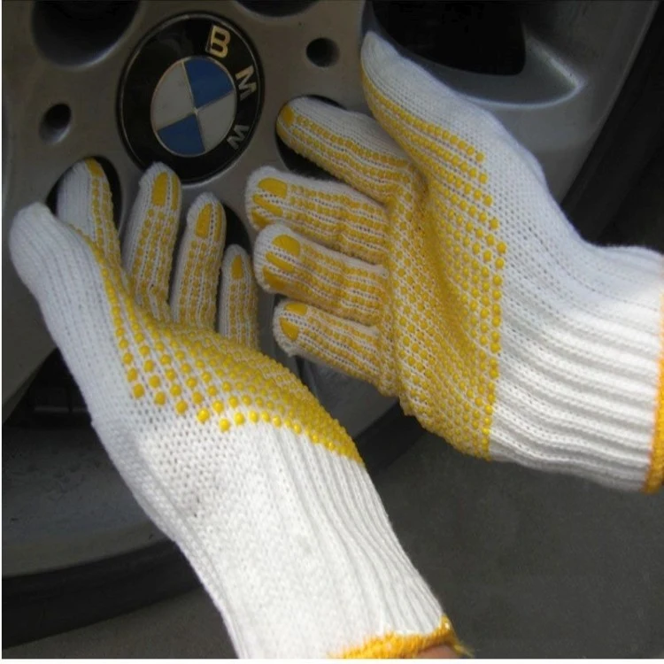white Knit Freezer Gloves 1