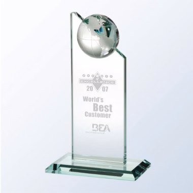 Globe Pinnacle Jade Glass Award - Medium