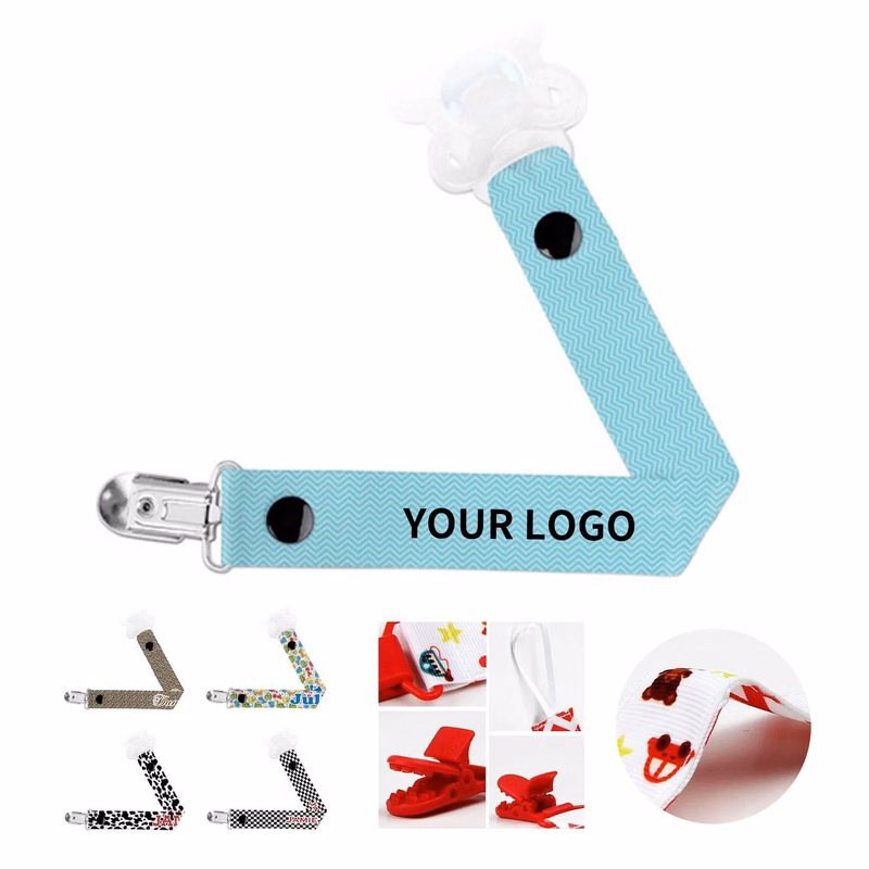 Safe Pacifier Strap with Plastic Teeth Metal Clip