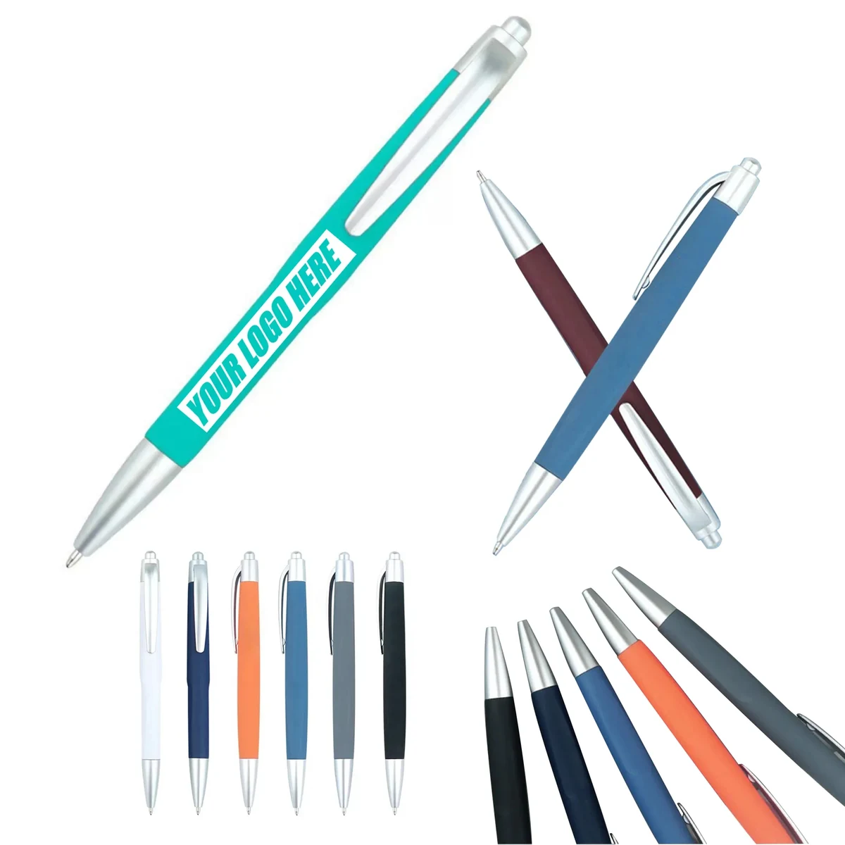 Ballpoint Pen With Soft Touch Click Metal 1