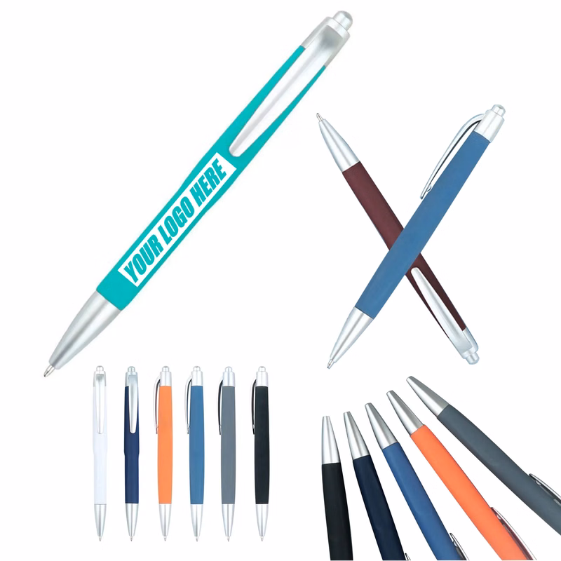 Ballpoint Pen With Soft Touch Click Metal