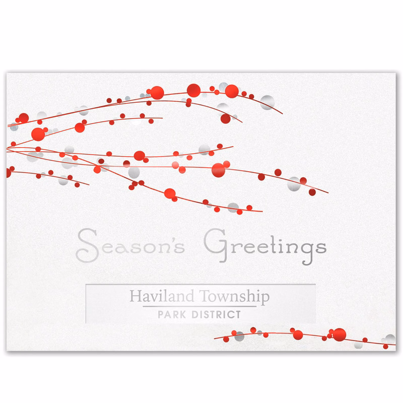 Premium Red Berry Branches Holiday Greeting Card