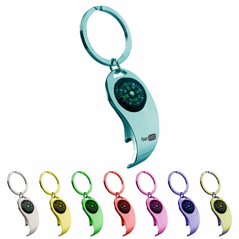 Aluminum Durable Bottle Opener Compass Keychain For Everyday Adventures