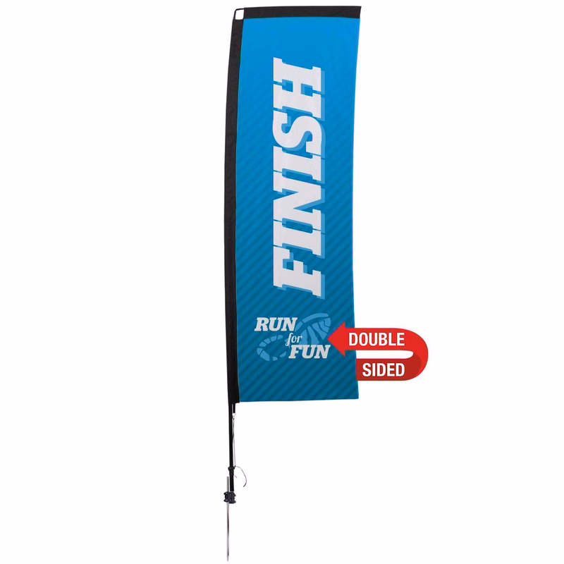 10' Premium Rectangle Sail Sign Kit (Double-Sided with Ground Spike)
