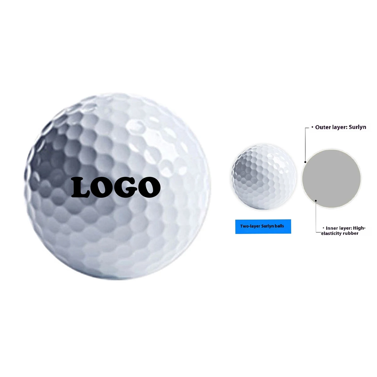 MOQ 100 pcs Logo Golf Balls 1
