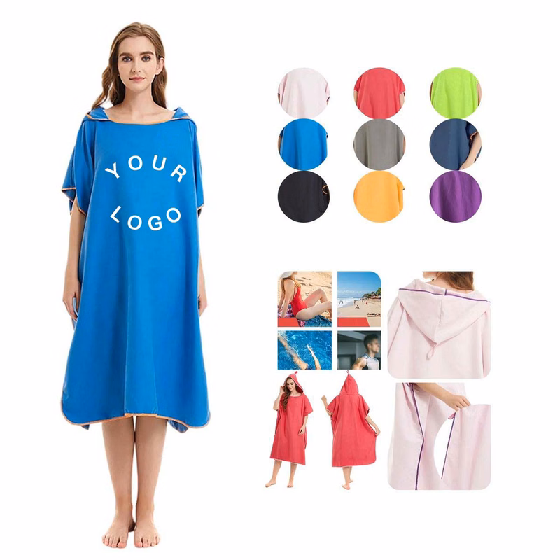 Solid Color Adult Poncho with Snap Button