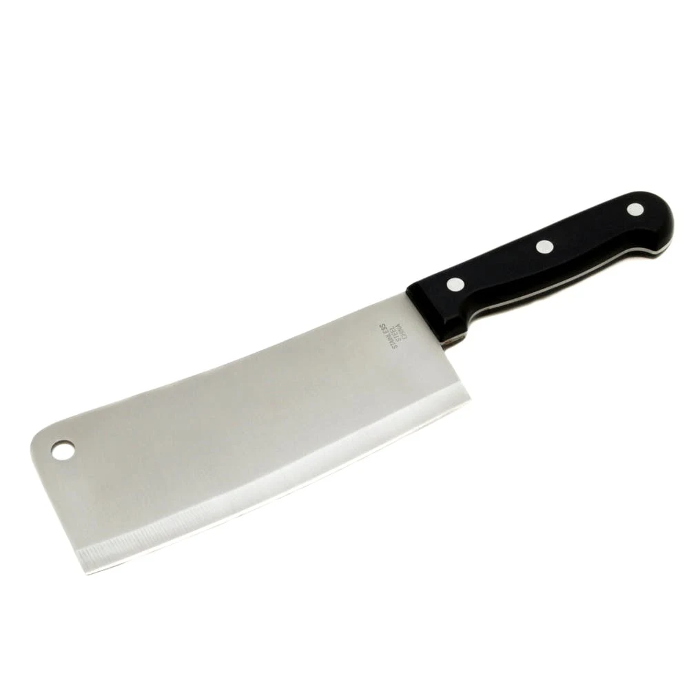 7" Stainless Steel Cleaver - Black Handle 1