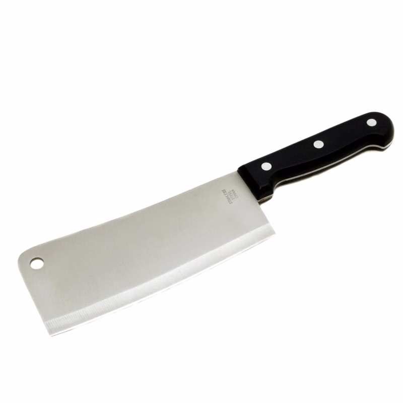 7" Stainless Steel Cleaver - Black Handle