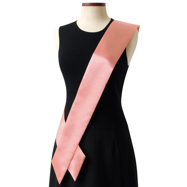 Salmon Satin Pageant Sash 1
