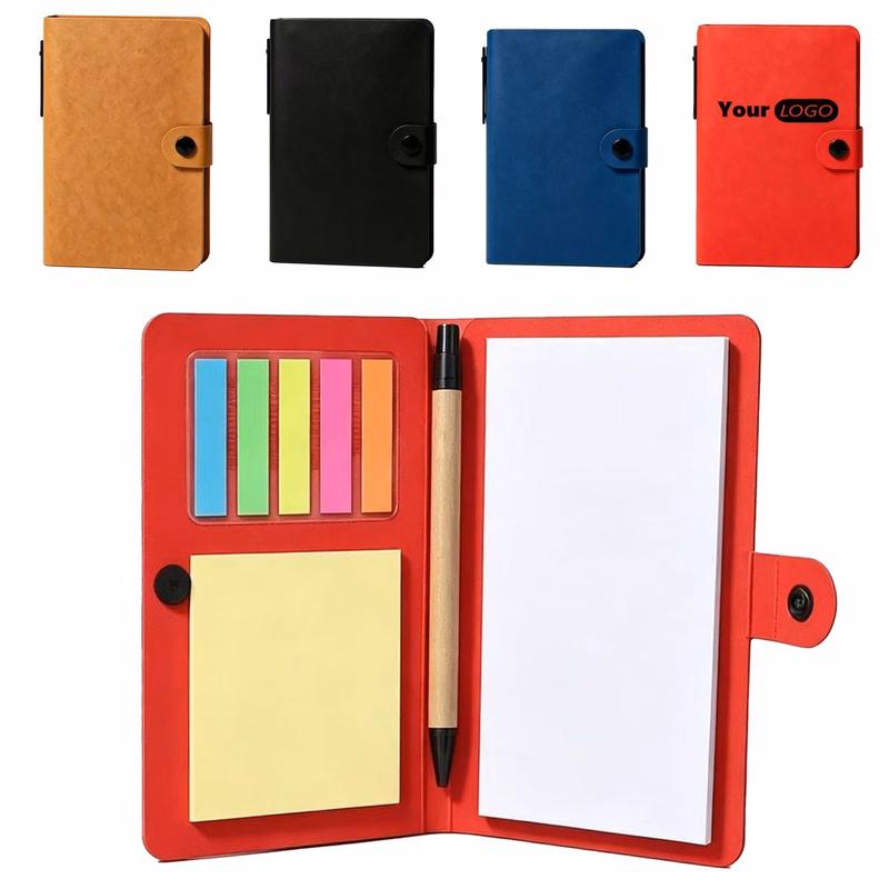 Eco Paper Cover Sticky Note Pocket Notebook With Pen