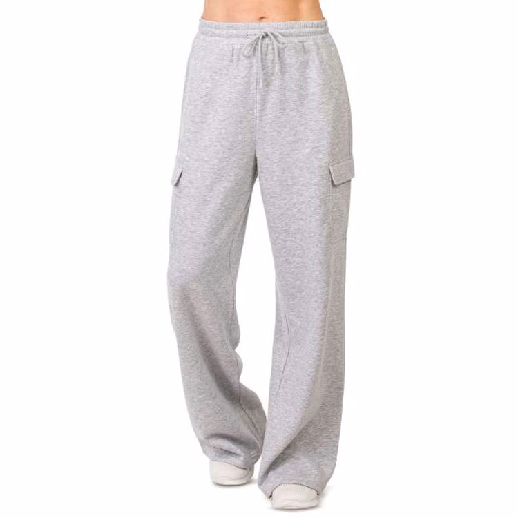 Ladies Fleece Cargo Pants - Small Heather Gray