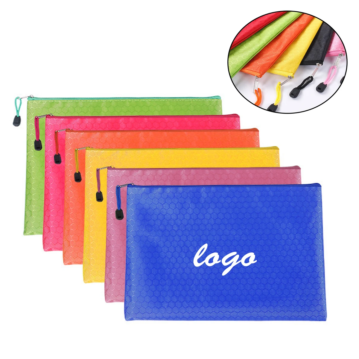 Diamond Texture Waterproof Zipper Document Pouch 1