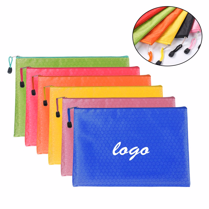 Diamond Texture Waterproof Zipper Document Pouch
