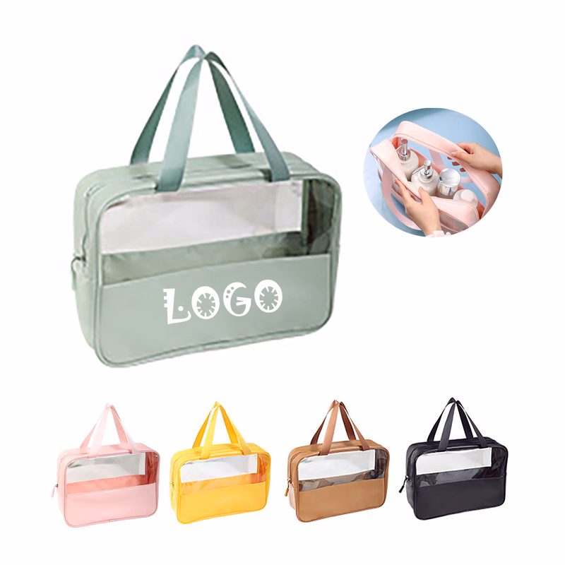 Translucent Pvc Zippered Toiletry Makeup Bag