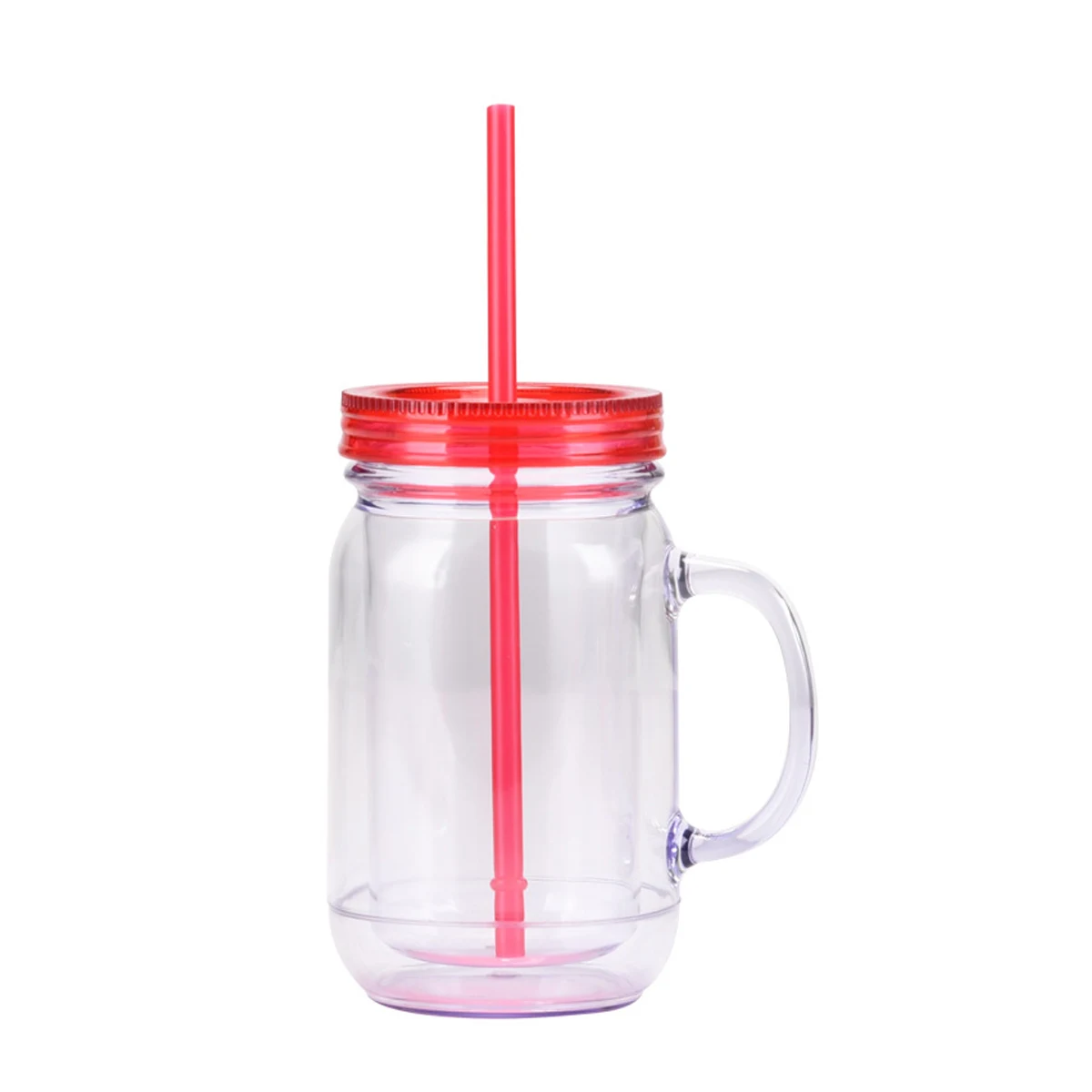 20 OZ Plastic Mason Jars With Handles 1