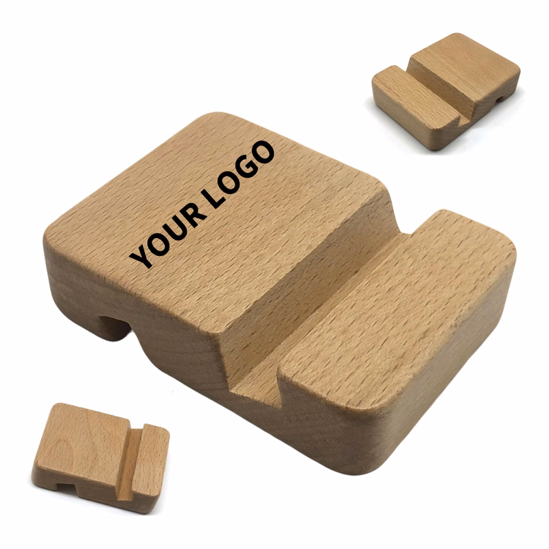 Beech Wood Phone Stand Dual Angle 3.15" Length X 2.36" Width X 0.8" Height