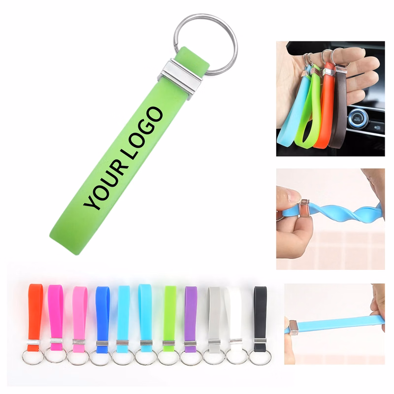 Silicone Wristband Keychain 8 Inch