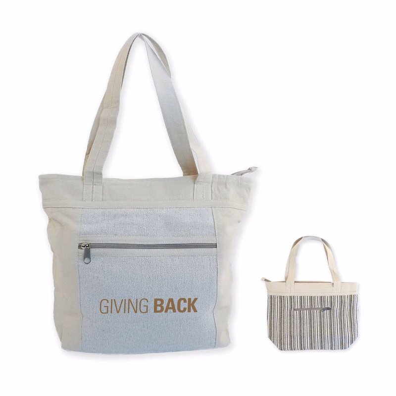 "Tara" Hemp/Cotton Zippered Tote Bag
