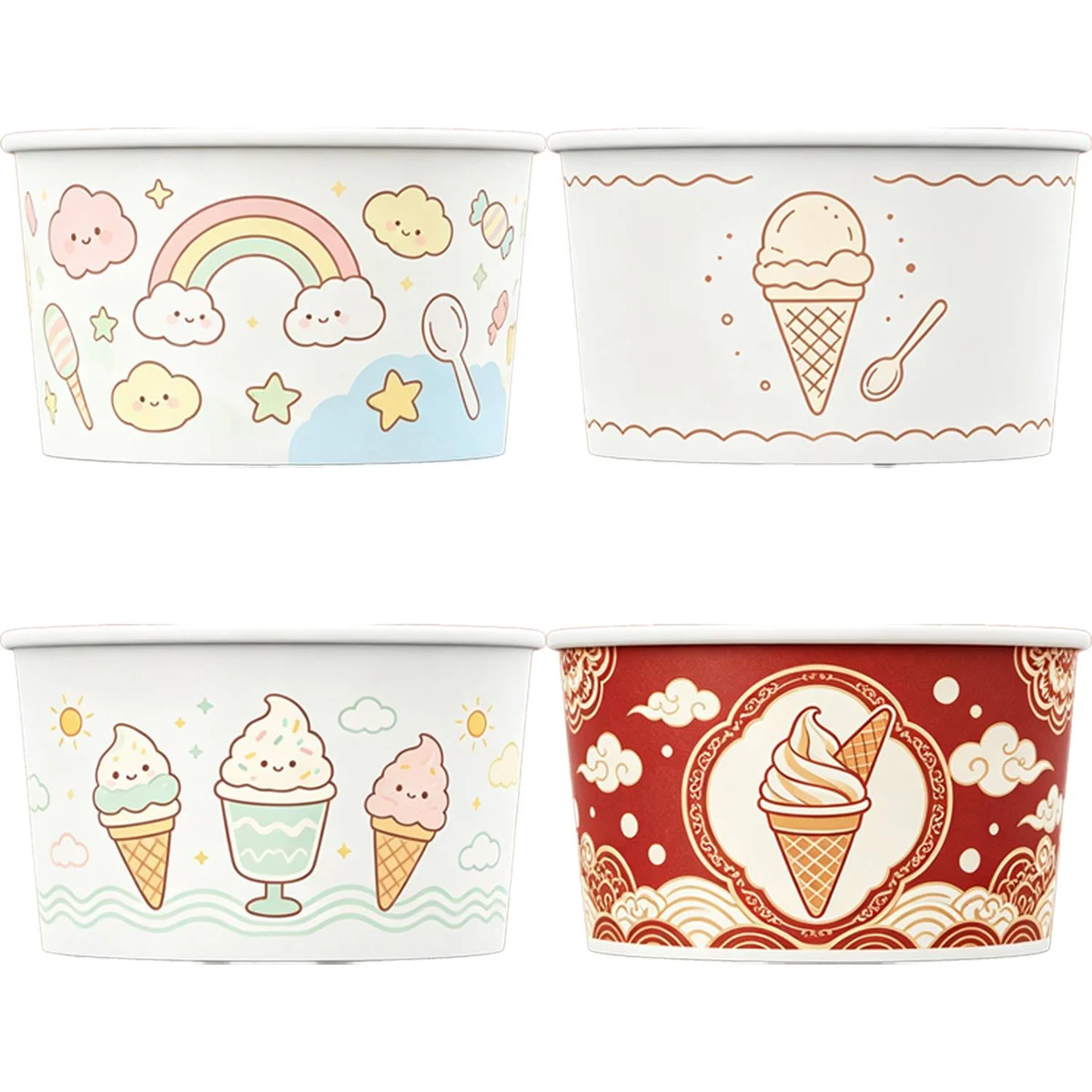 Custom Disposable Ice Cream Paper Bowl 1