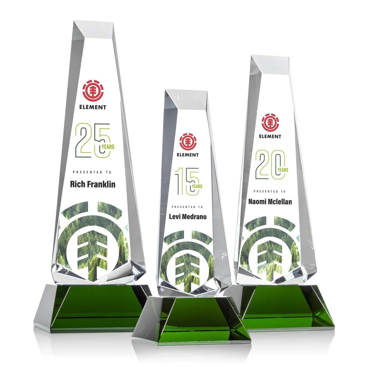 Rustern Obelisk VividPrint™ Award on Base - Green 1