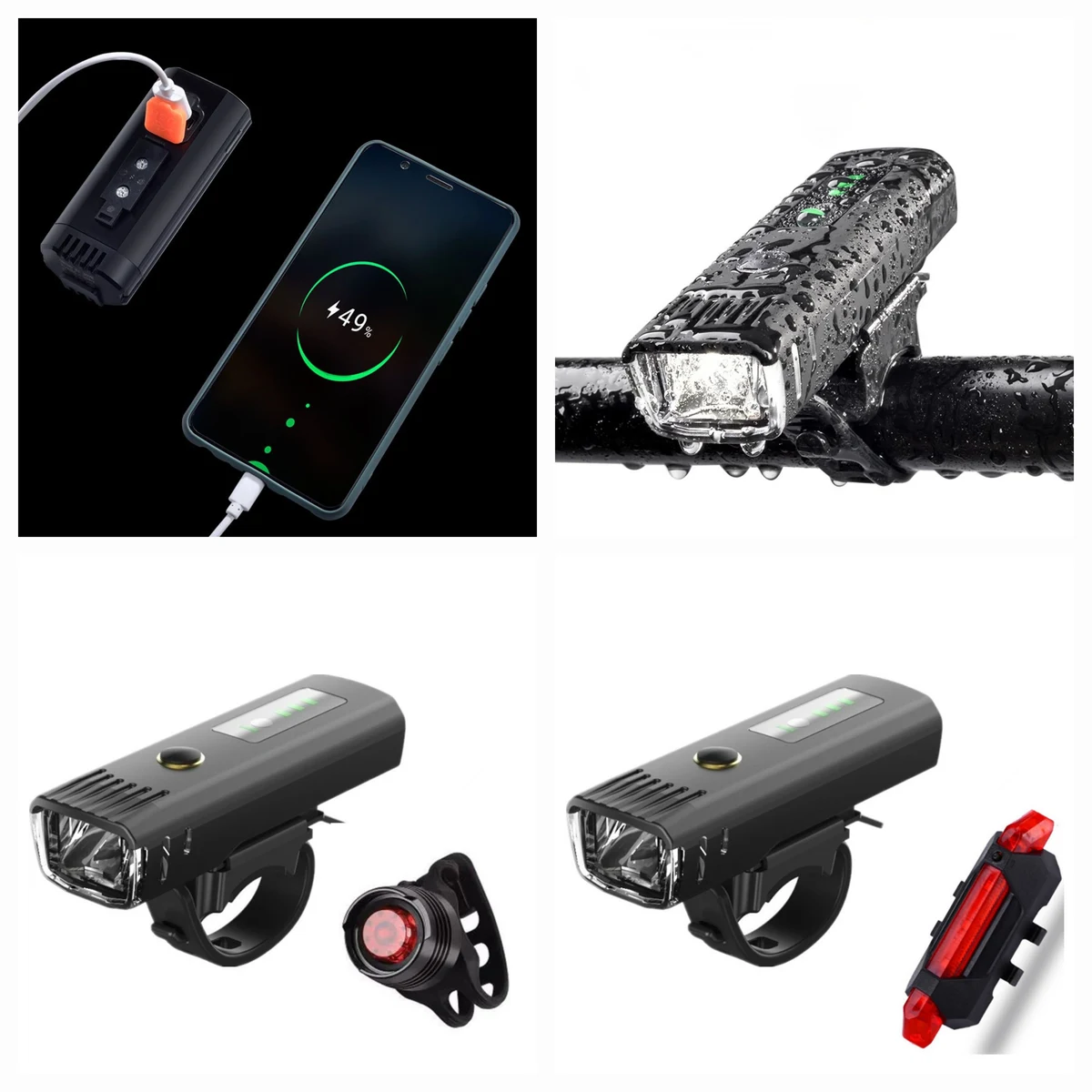 USB Charging Bike Light Set 1
