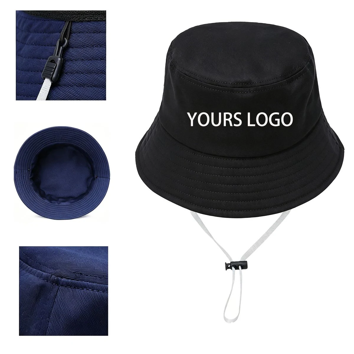 Lightweight Cotton Bucket Hat with Chin Strap 1