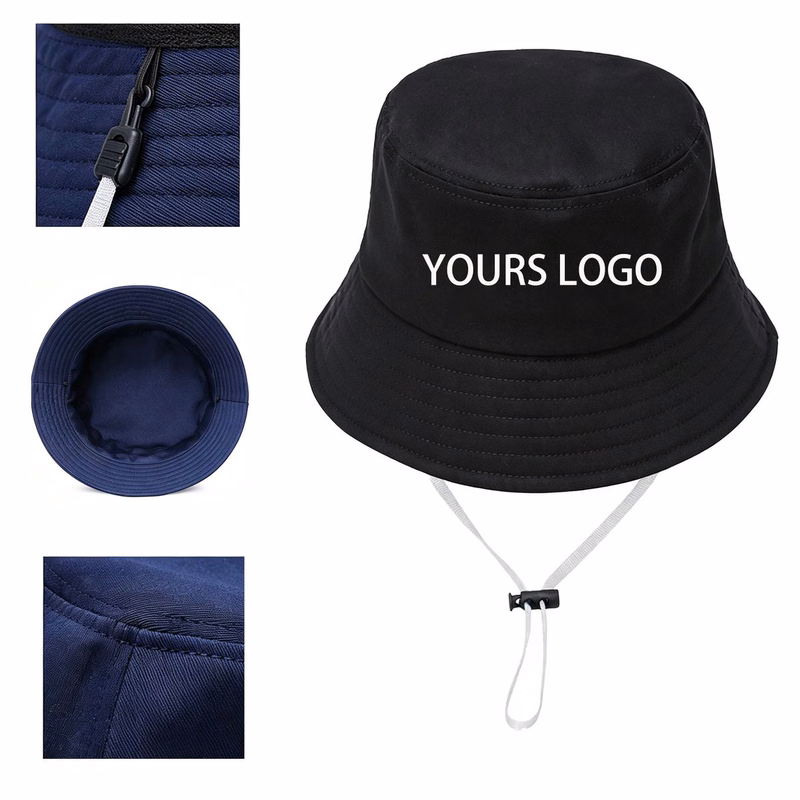 Lightweight Cotton Bucket Hat with Chin Strap
