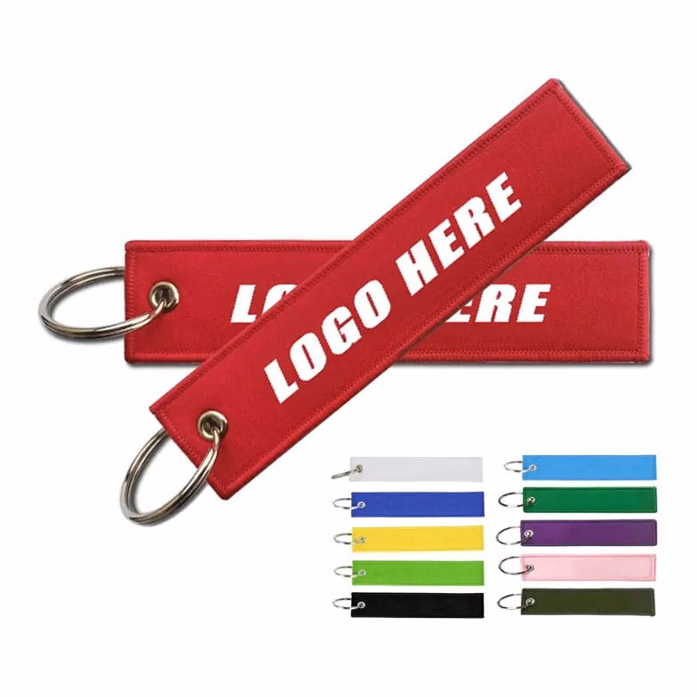 Double Embroidered Key Tag