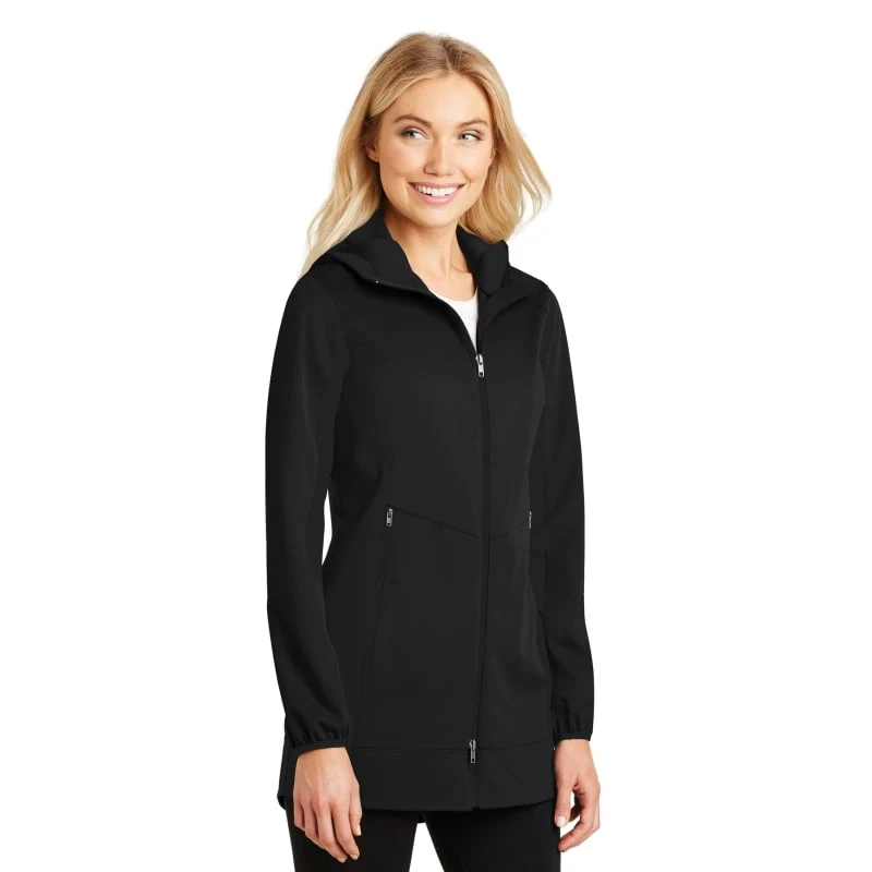 Port Authority Women's Active Hooded Soft Shell Jacket. 1