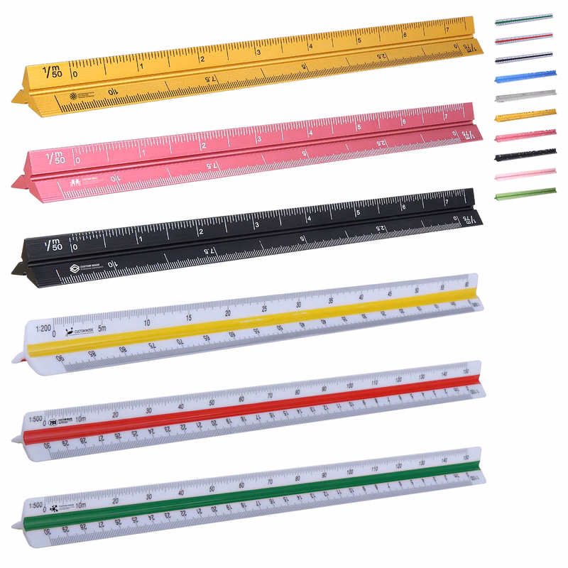 Plastic Triangular Engineer Scale With Plastic Packing Box