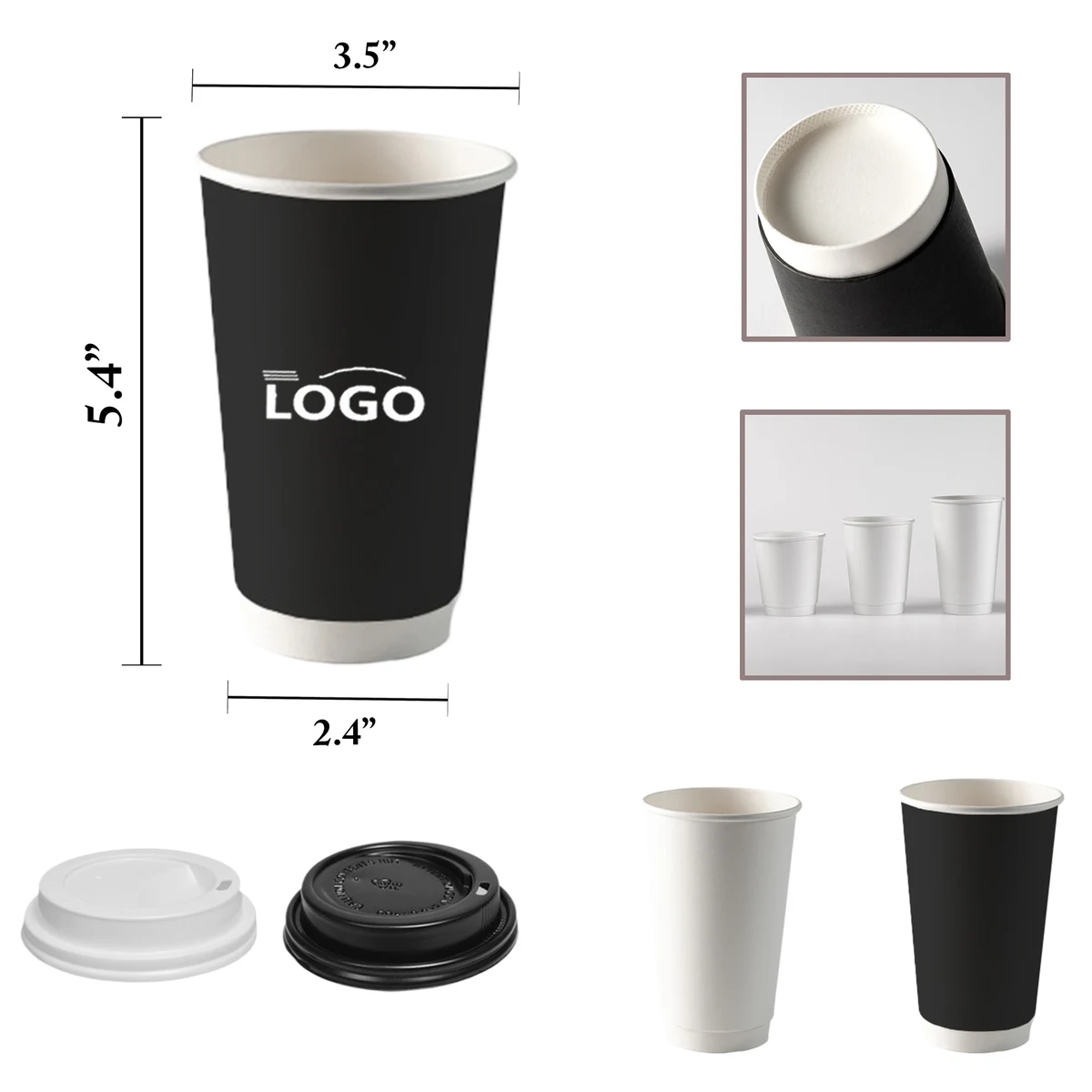 MOQ500 Double-Walled Insulated Coffee Cups Thick Design 1