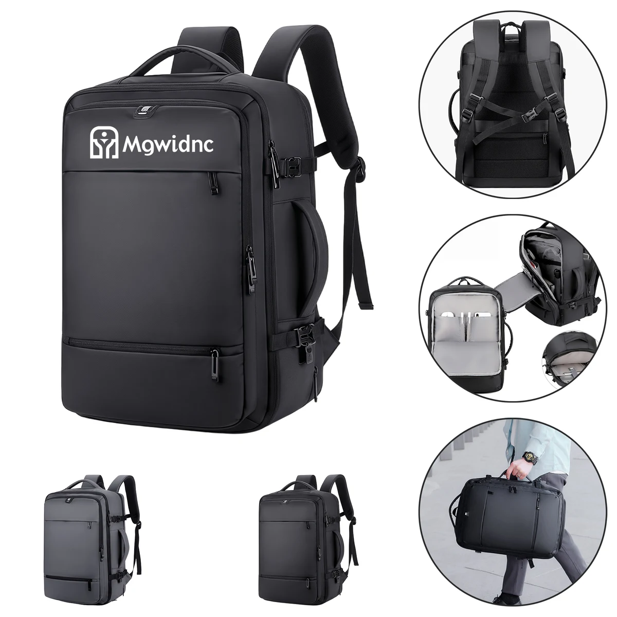 Water Resistant Oxford Business Backpack with USB Port 1