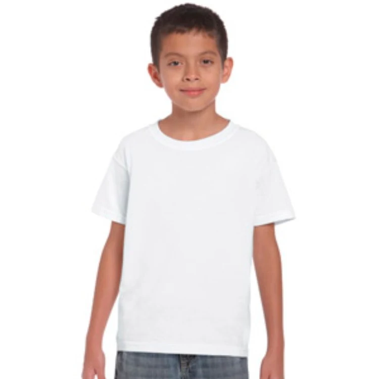 Embroidered G2000B 100% Cotton White Youth T-shirt 1