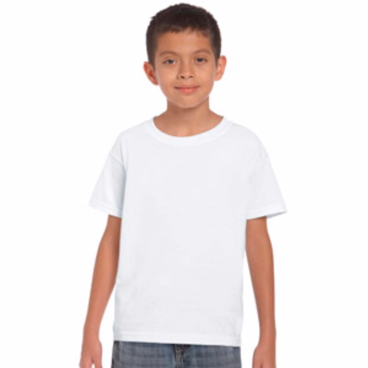 Embroidered G2000B 100% Cotton White Youth T-shirt