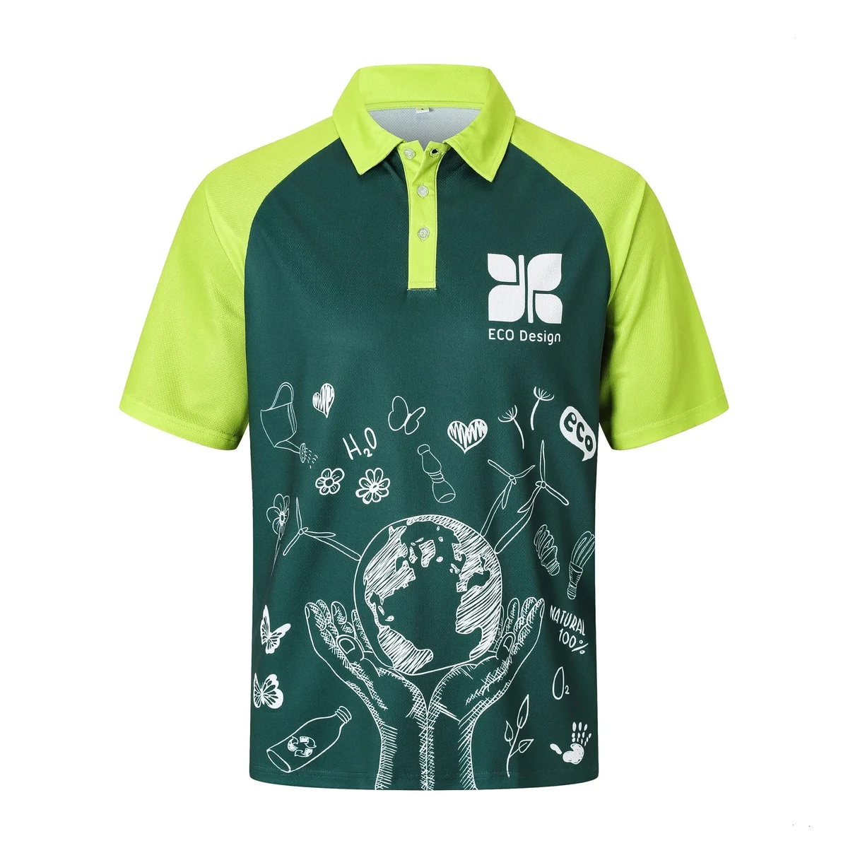 Unisex Adults RPET Sublimated Raglan POLO 1