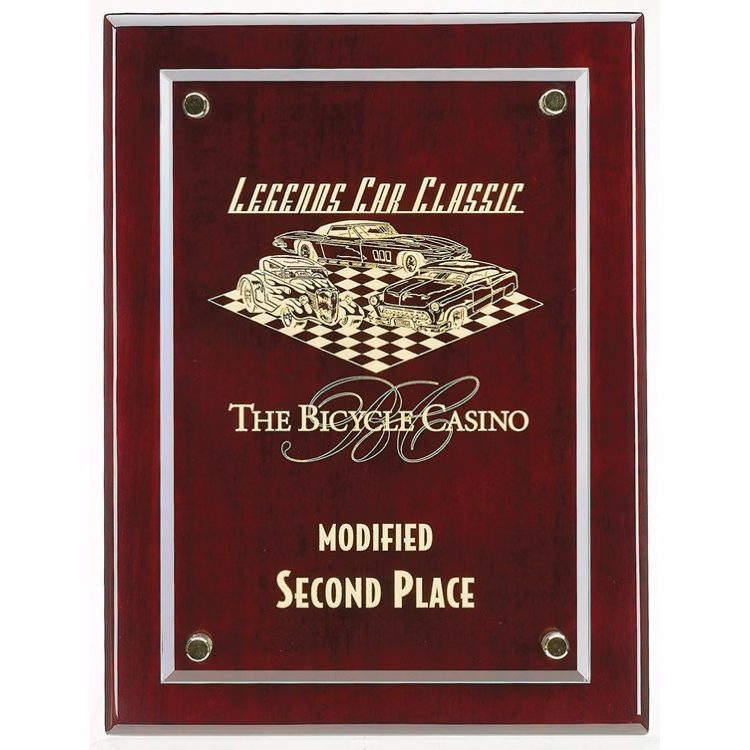 Piano Finished Plaque w/Beveled Glass Top (9"x12")