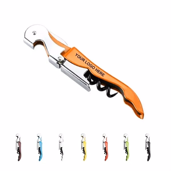 Custom Stainless Steel Wine Bottle Opener & Corkscrew — Beverage Entertaining Promo