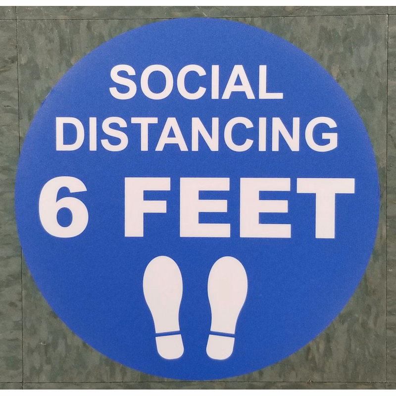 12" -6 Feet Apart Floor Decal