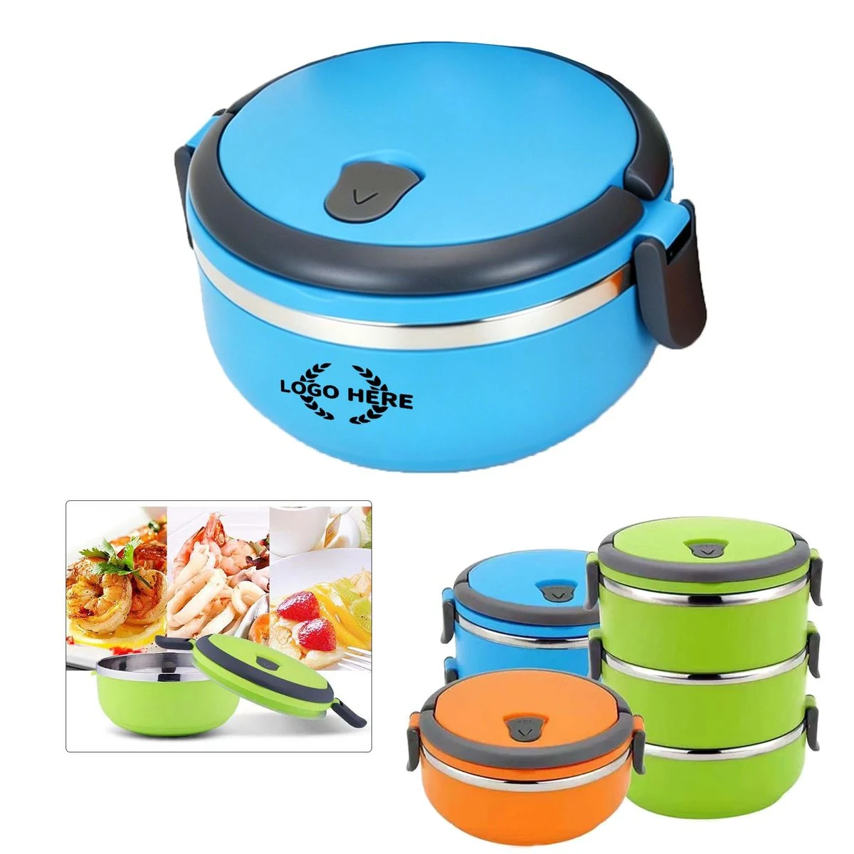 Stainless Steel Round Food Storage Box 1