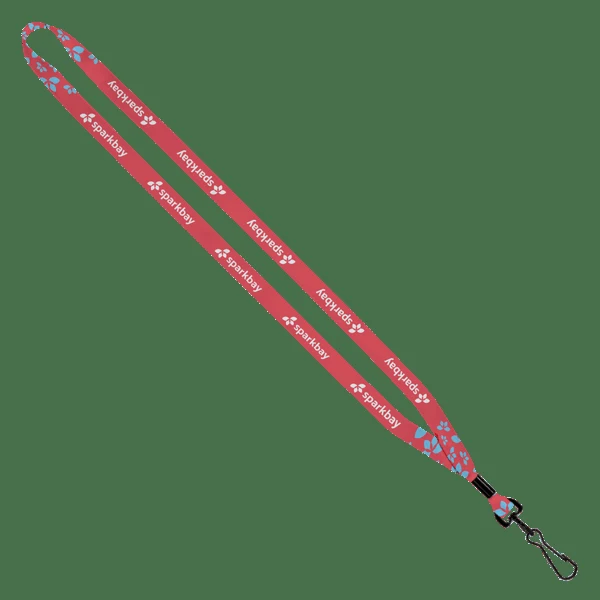 1/2" Dye-Sublimated Lanyard with Metal Crimp and Swivel Snap Hook 1
