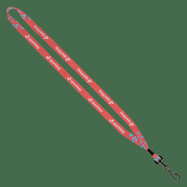 1/2" Dye-Sublimated Lanyard with Metal Crimp and Swivel Snap Hook