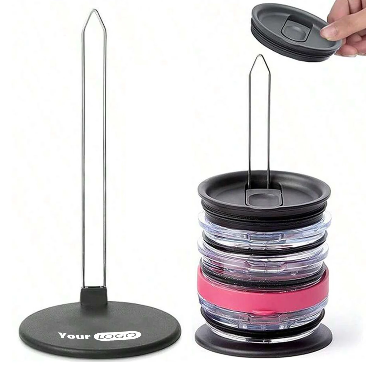 Plastic Vertical Cup Lid Storage Rack 1