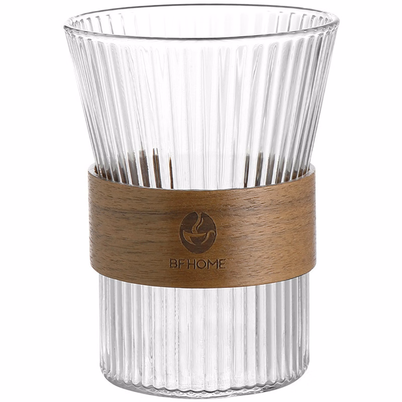Wooden Heat Resistant Band Drinking Glasses