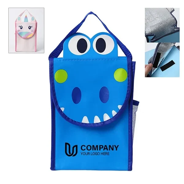Kids Polyester Lunch Bag With Bottle mesh pocket 1